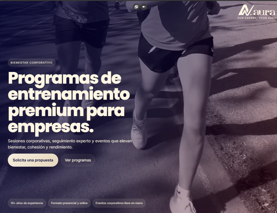 Captura principal de la web de By Aura
