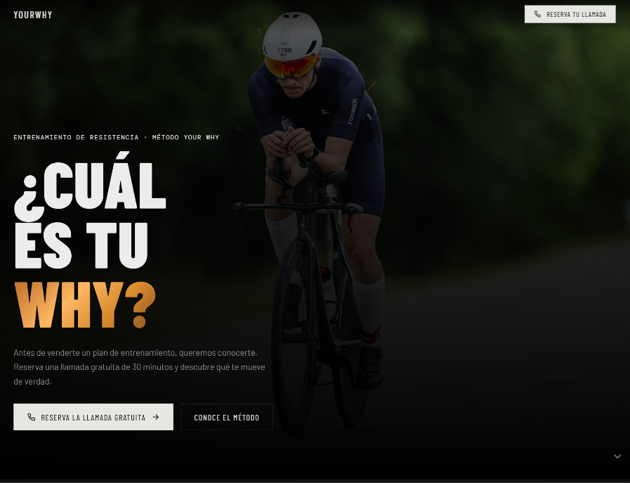 Captura principal de la landing YourWhy